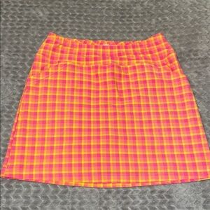 B-Skinz‎ Golf Skorts.  Size Large. Plaid.  Yellow Pink.